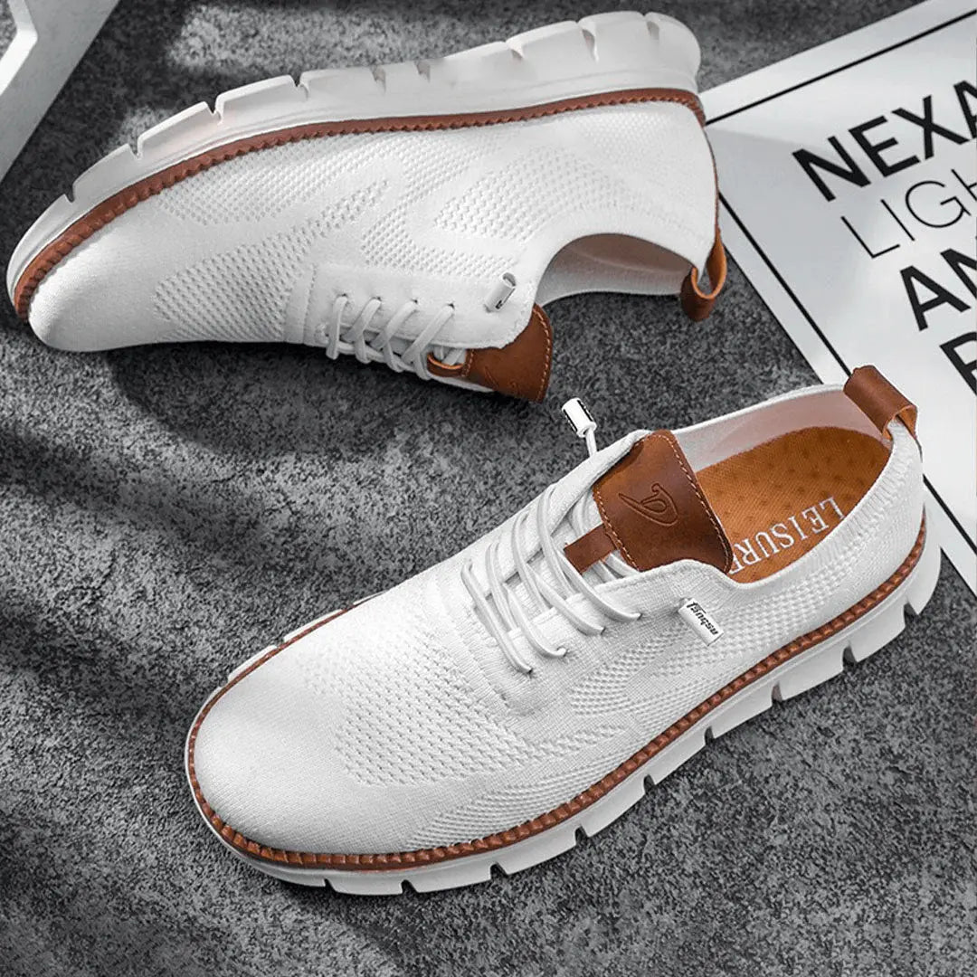 Męskie sneakersy z dzianiny – lekkie, z amortyzującą podeszwą – Biały