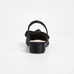 Czółenka slingback z kokardą – czarne, niski obcas – zdjęcie 5