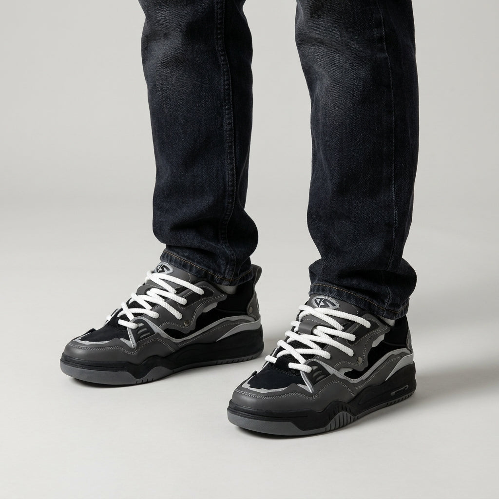 Męskie sneakersy chunky – masywna podeszwa z wyraźnym bieżnikiem – zdjęcie 2