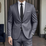 Męski garnitur dwuczęściowy slim fit – nowoczesny krój – Szary