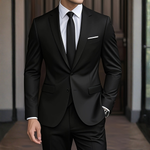 Męski garnitur dwuczęściowy slim fit – nowoczesny krój – Czarny