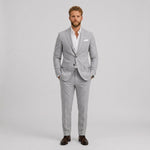Męski garnitur lniany slim fit – elegancki krój na letnie okazje – zdjęcie 3
