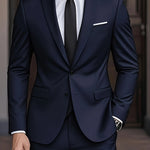 Męski garnitur dwuczęściowy slim fit – nowoczesny krój – zdjęcie 14