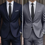 Męski garnitur dwuczęściowy slim fit – nowoczesny krój – zdjęcie 12