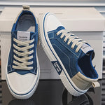 Męskie buty casual sznurowane – amortyzująca podeszwa, niski profil – Niebieski
