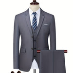 Męski garnitur dwuczęściowy slim fit – nowoczesny krój – zdjęcie 3