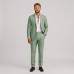Męski garnitur lniany slim fit – elegancki krój na letnie okazje – zdjęcie 6