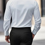 Męska koszula slim fit z długim rękawem – przewiewna, niegnąca się – zdjęcie 2