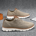 Męskie sneakersy z dzianiny – lekkie, z amortyzującą podeszwą – Khaki