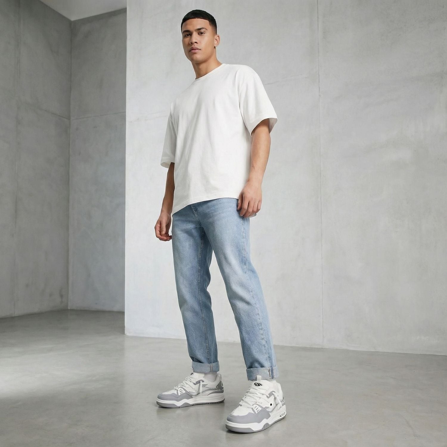Męskie sneakersy chunky – masywna podeszwa z wyraźnym bieżnikiem – zdjęcie 7