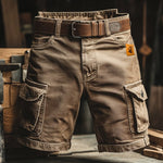 Męskie szorty outdoorowe – lekkie, z elastycznym pasem – Khaki