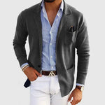 Męska marynarka dzianinowa – swobodny krój smart casual – Ciemnoszary