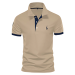 Męska koszulka polo – 100% bawełna, dopasowany krój – Khaki