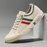 Męskie sneakersy retro z paskiem – minimalistyczny fason – Beżowy