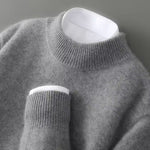 Męski sweter z kaszmiru – dopasowany krój, bez logo – Szary