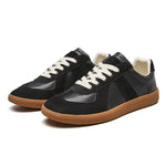 Męskie niskie sneakersy retro – panele i kontrastowe przeszycia – Czarny