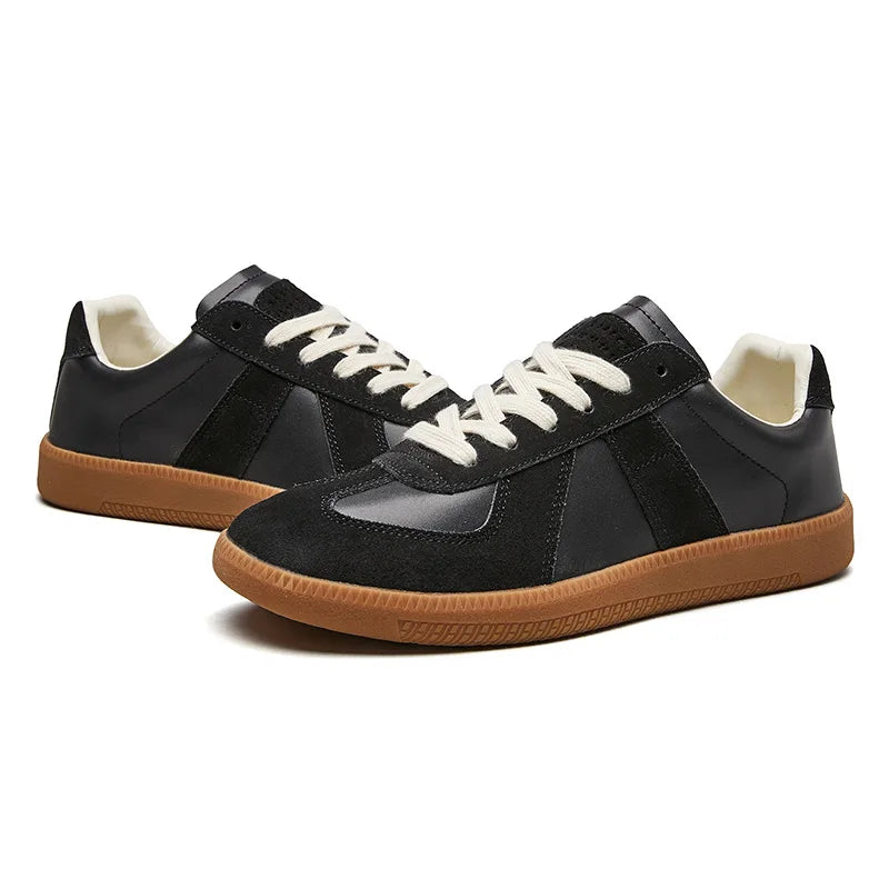 Męskie niskie sneakersy retro – panele i kontrastowe przeszycia – zdjęcie 4