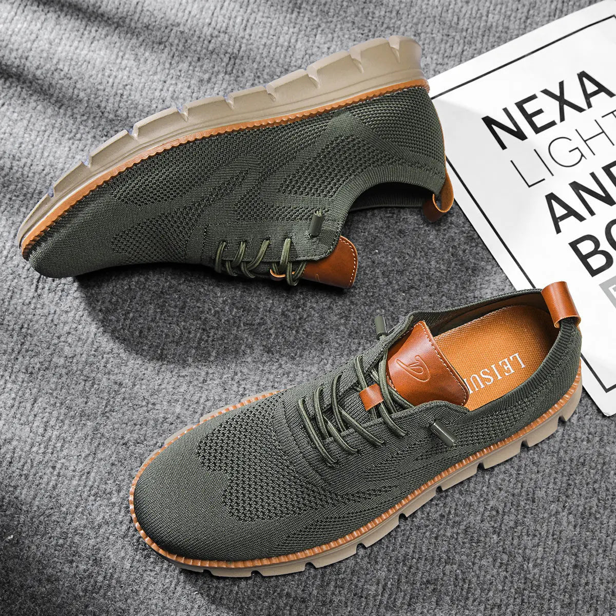 Męskie sneakersy z dzianiny – lekkie, z amortyzującą podeszwą – zdjęcie 5