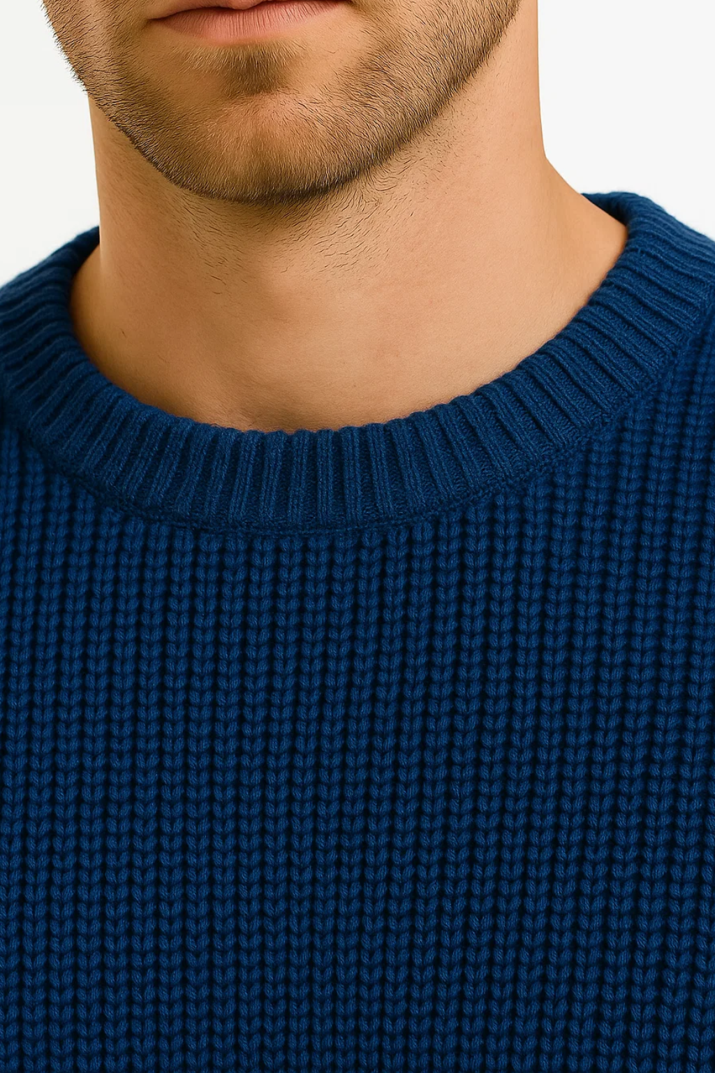 Męski sweter prążkowany oversize – luźny krój na chłodne dni – zdjęcie 1