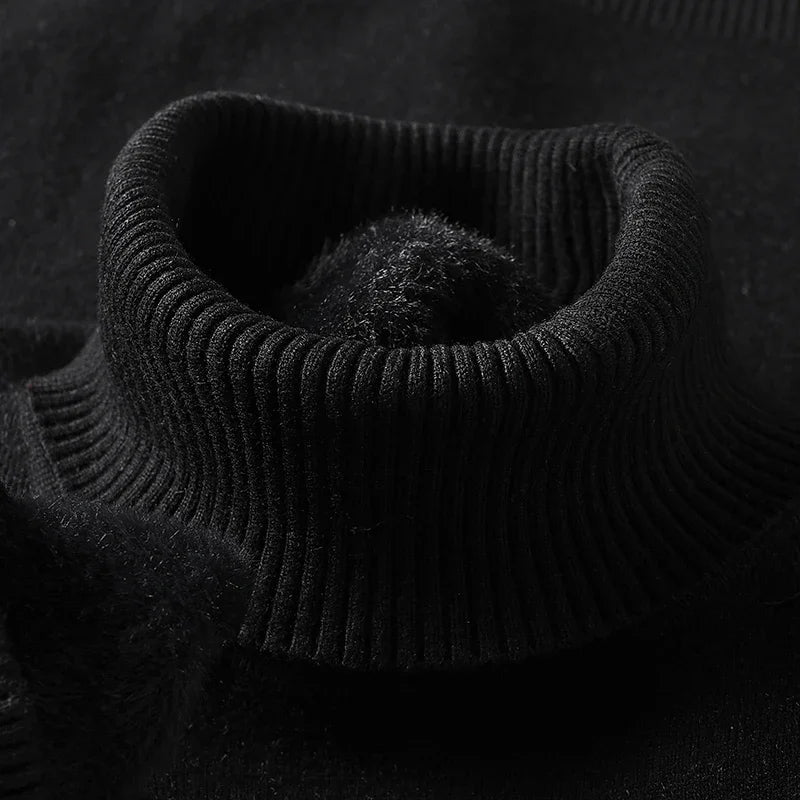Męski sweter z golfem – klasyczny, dopasowany krój – zdjęcie 9