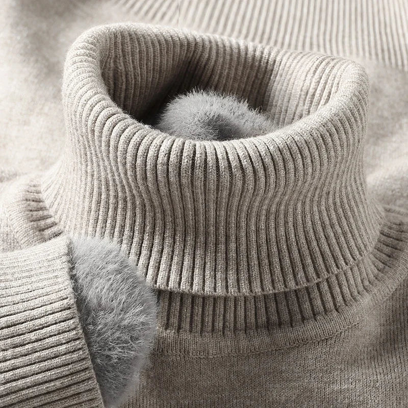 Męski sweter z golfem – klasyczny, dopasowany krój – zdjęcie 6