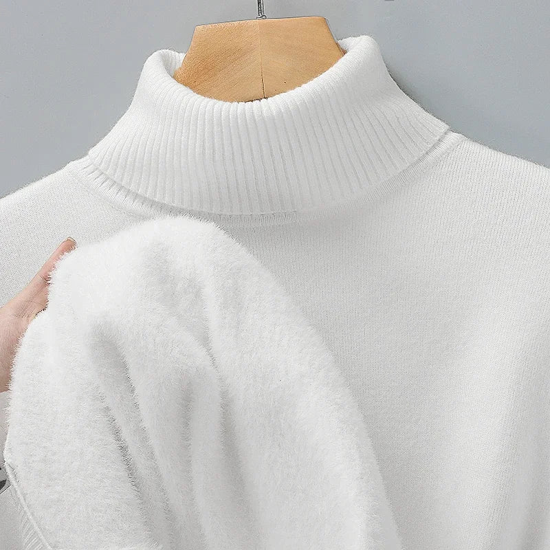 Męski sweter z golfem – klasyczny, dopasowany krój – zdjęcie 5