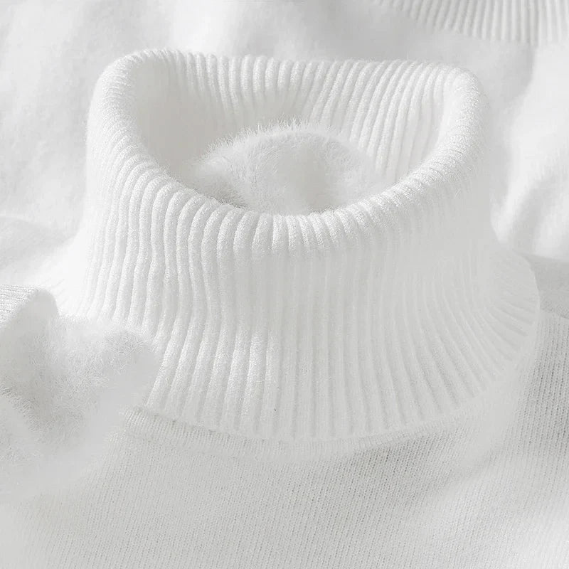 Męski sweter z golfem – klasyczny, dopasowany krój – zdjęcie 4