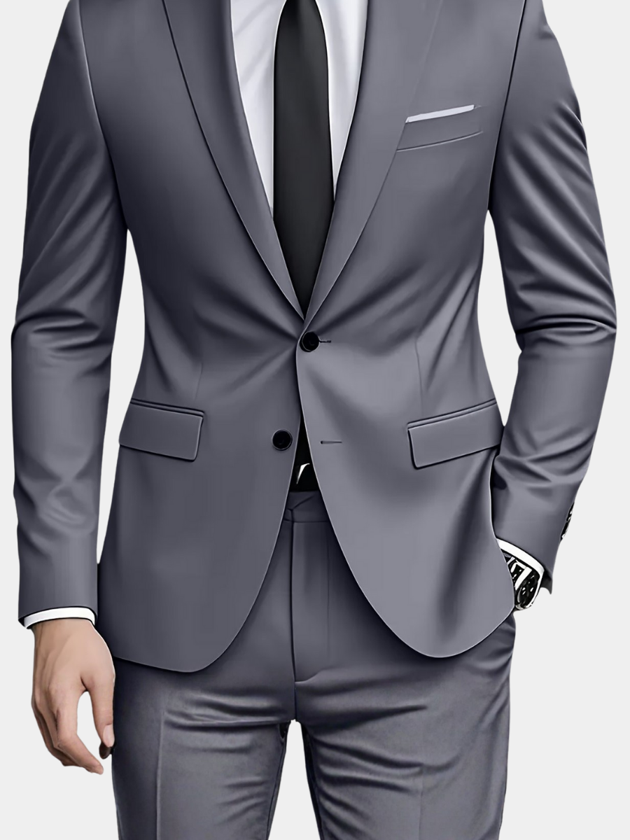 Męski garnitur dwuczęściowy slim fit – nowoczesny krój – zdjęcie 1