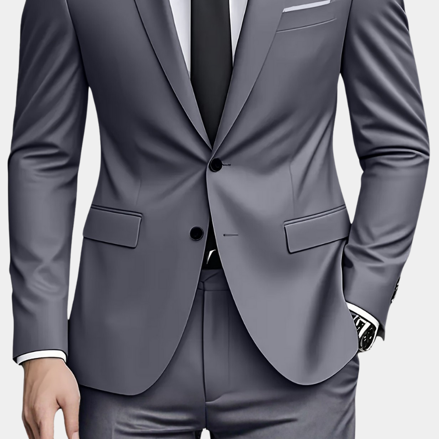 Męski garnitur dwuczęściowy slim fit – nowoczesny krój – zdjęcie 1