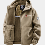 Męska kurtka ocieplana polarem – regulowany kaptur, kieszenie na zamek – zdjęcie 1