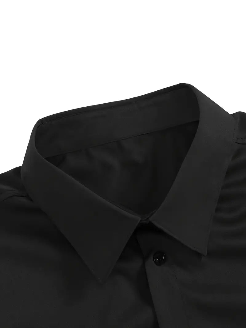Męska koszula slim fit z długim rękawem – przewiewna, niegnąca się – zdjęcie 12