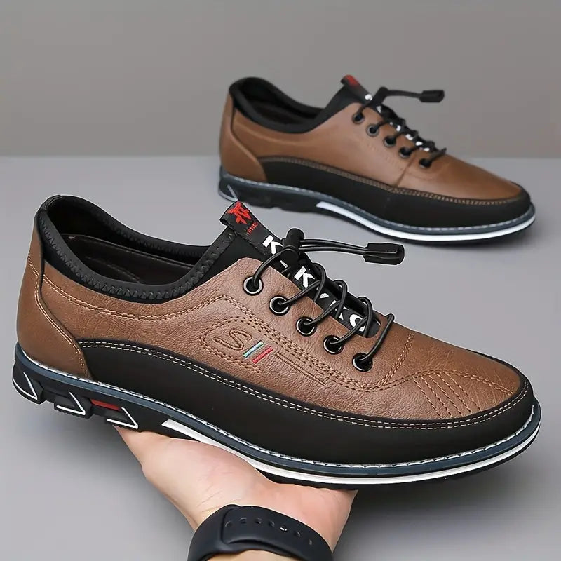 Męskie buty oxford – sztuczna skóra, klasyczny elegancki fason – zdjęcie 5