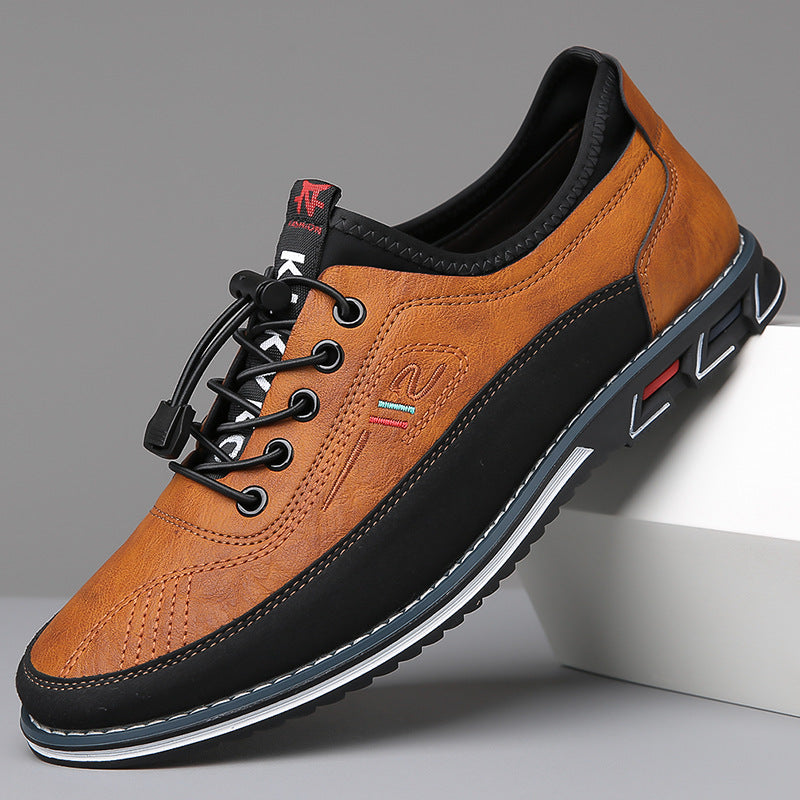 Męskie buty oxford – sztuczna skóra, klasyczny elegancki fason – Karmelowy