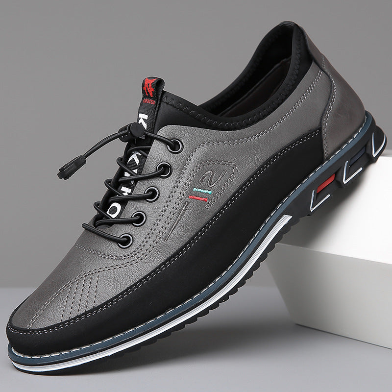 Męskie buty oxford – sztuczna skóra, klasyczny elegancki fason – Szary