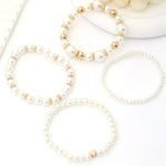 Zestaw 4 bransoletek z perełkami – do noszenia warstwowo – zdjęcie 2