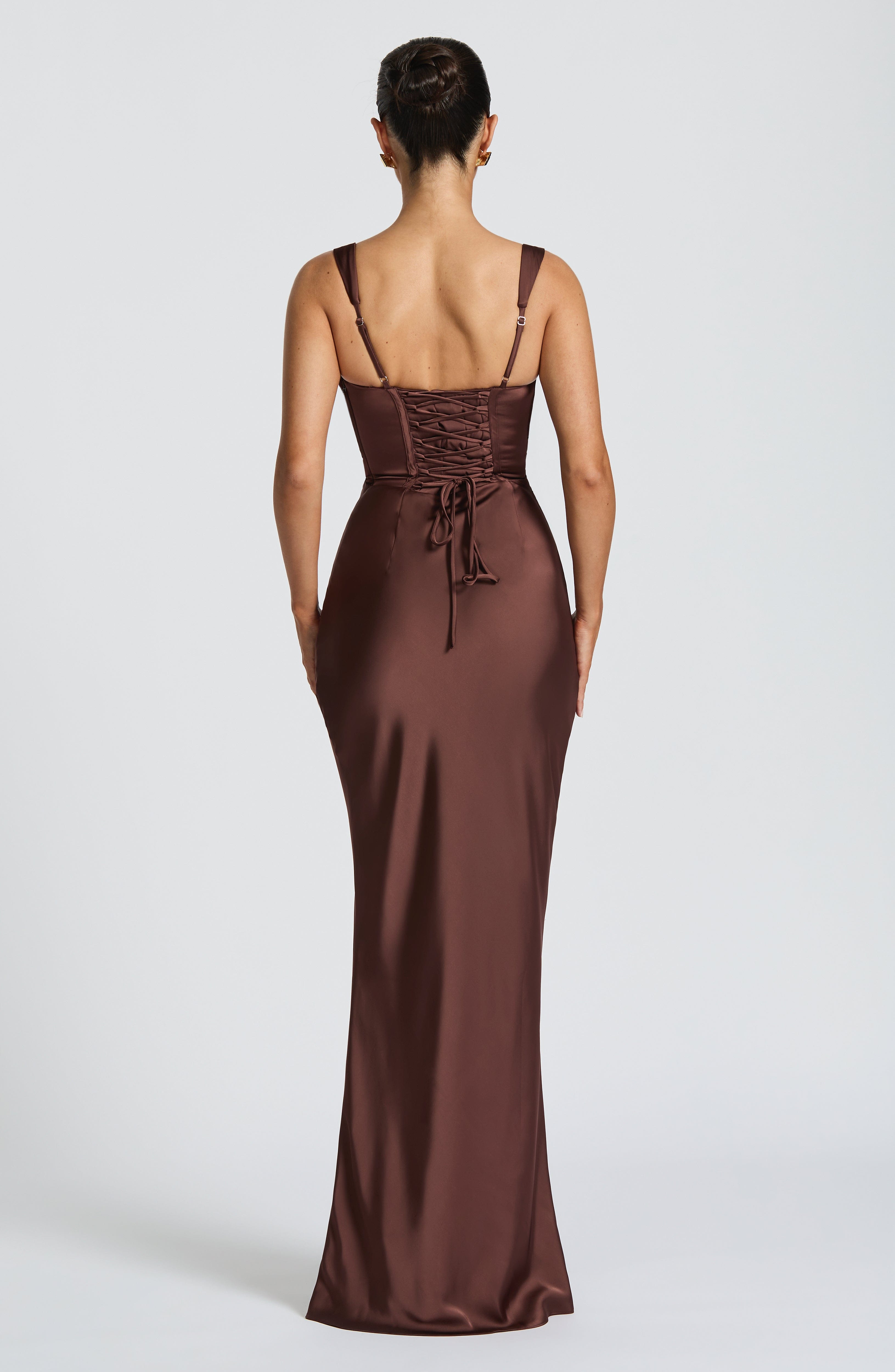 Sukienka maxi z kwadratowym dekoltem – marszczona góra – zdjęcie 14