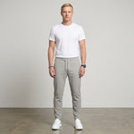 Męskie spodnie slim fit ze sznurkiem w pasie – zwężany krój – zdjęcie 1