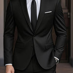 Męski garnitur dwuczęściowy slim fit – nowoczesny krój – zdjęcie 5