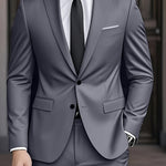 Męski garnitur dwuczęściowy slim fit – nowoczesny krój – zdjęcie 15