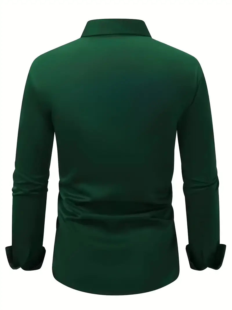 Męska koszula slim fit z długim rękawem – przewiewna, niegnąca się – zdjęcie 10